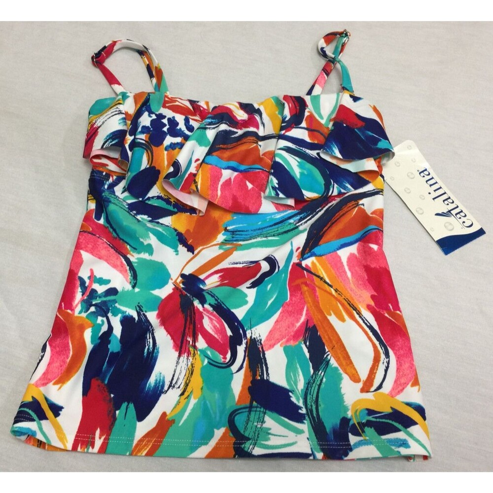 NWT COLLECTION BY CATALINA WOMENS SWIM TANKINI TOP SIZE S 4-6